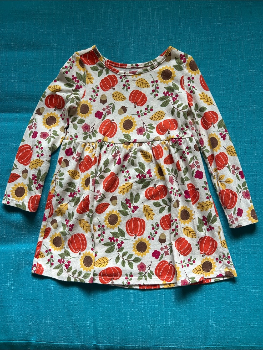 Children’s Place- Thanksgiving- Long Sleeve Pumpkin & Sunflower Dress